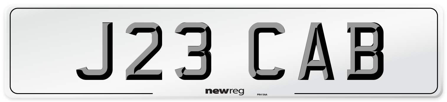 J23 CAB Number Plate from New Reg